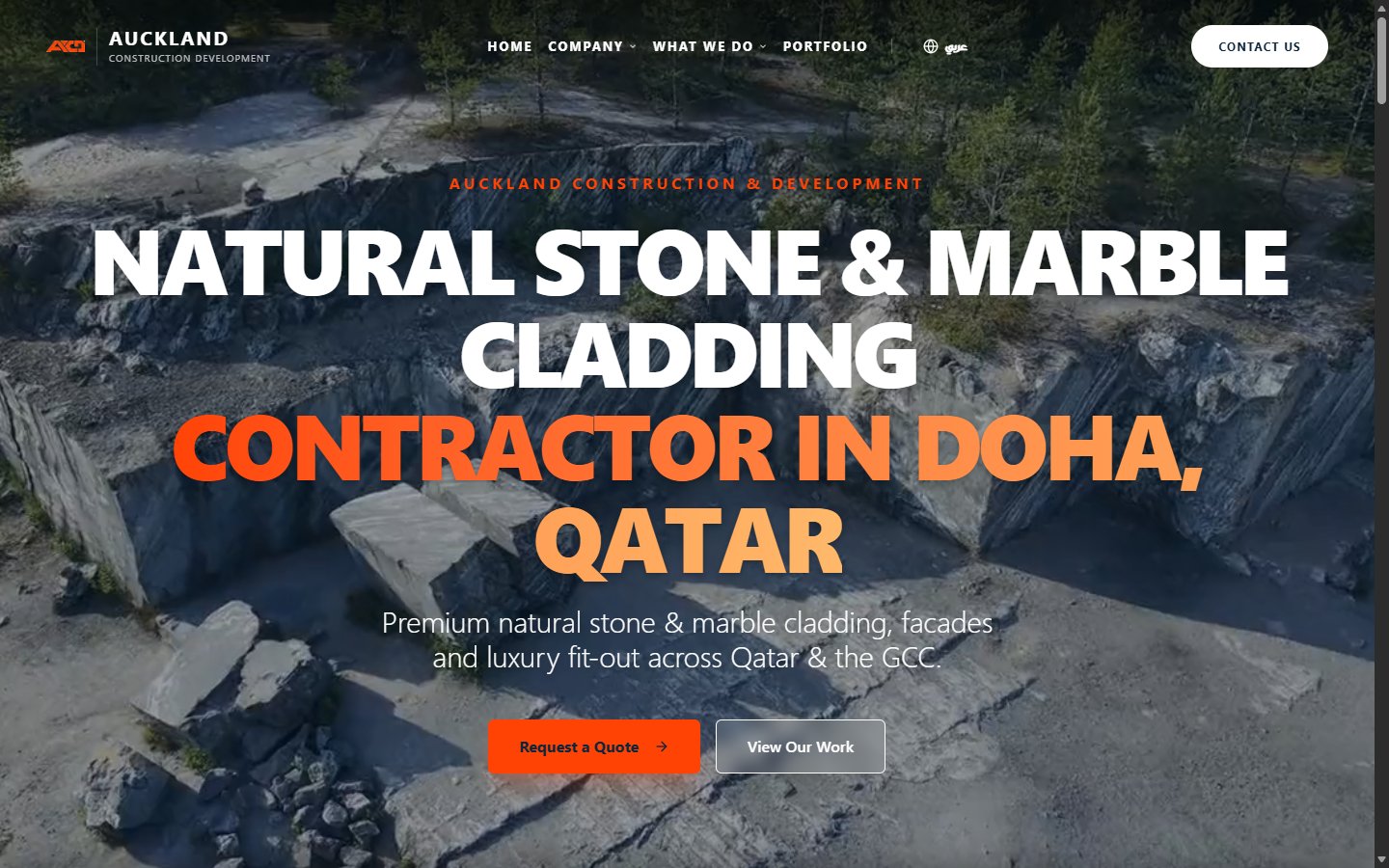 Auckland Construction website mockup