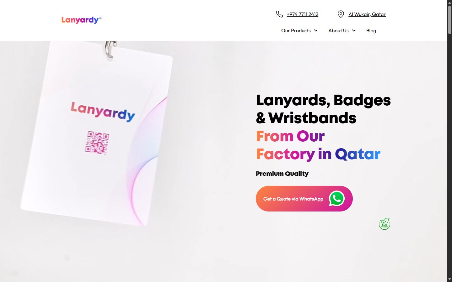 Lanyardy website mockup
