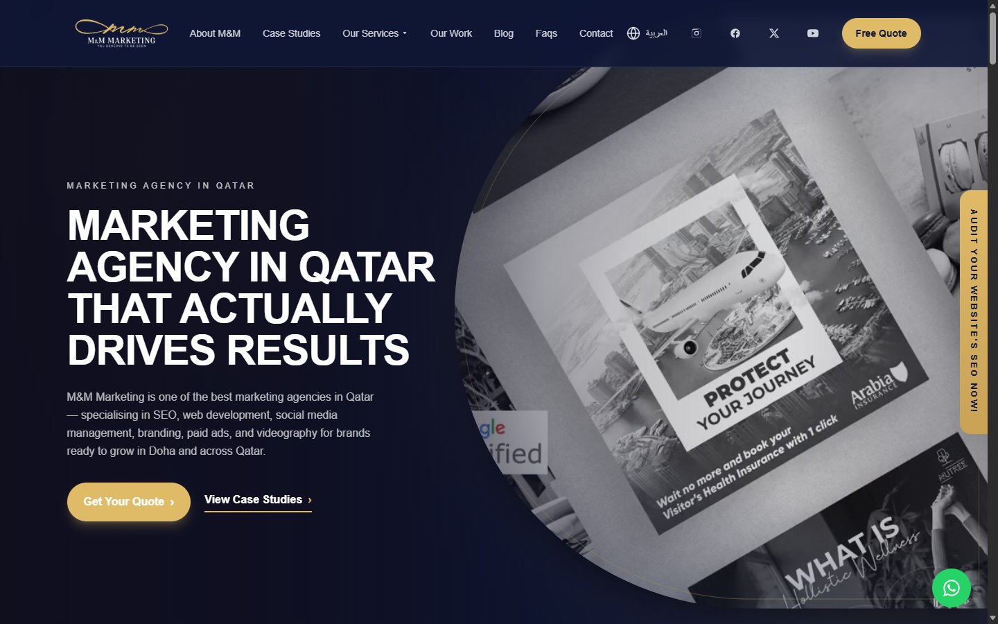 M&M Marketing website mockup